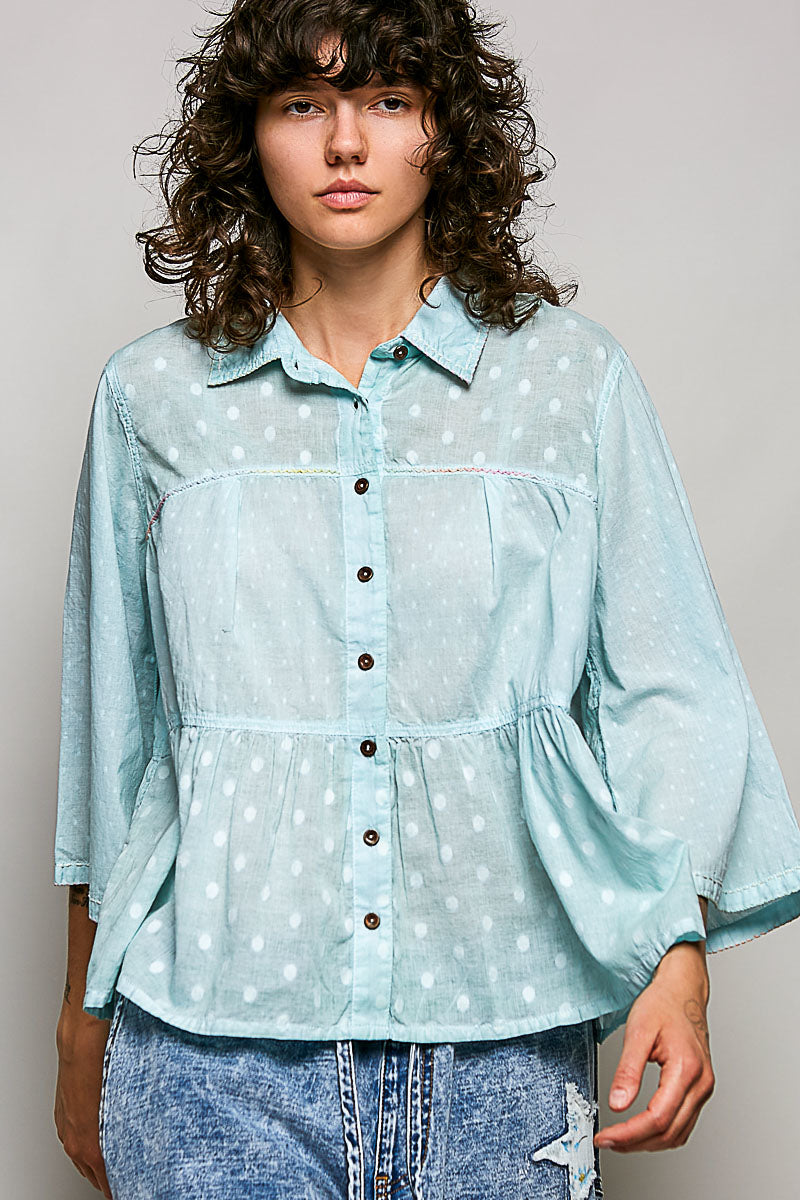 Button Front Blouse
