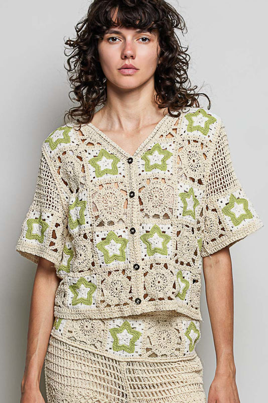 Crochet Button Up Top