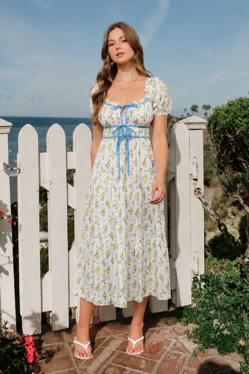 Floral Tile Midi Dress