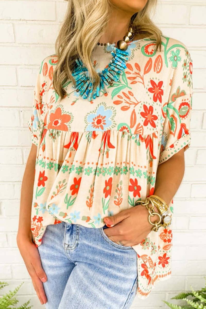 Vintage Style Chiffon Top