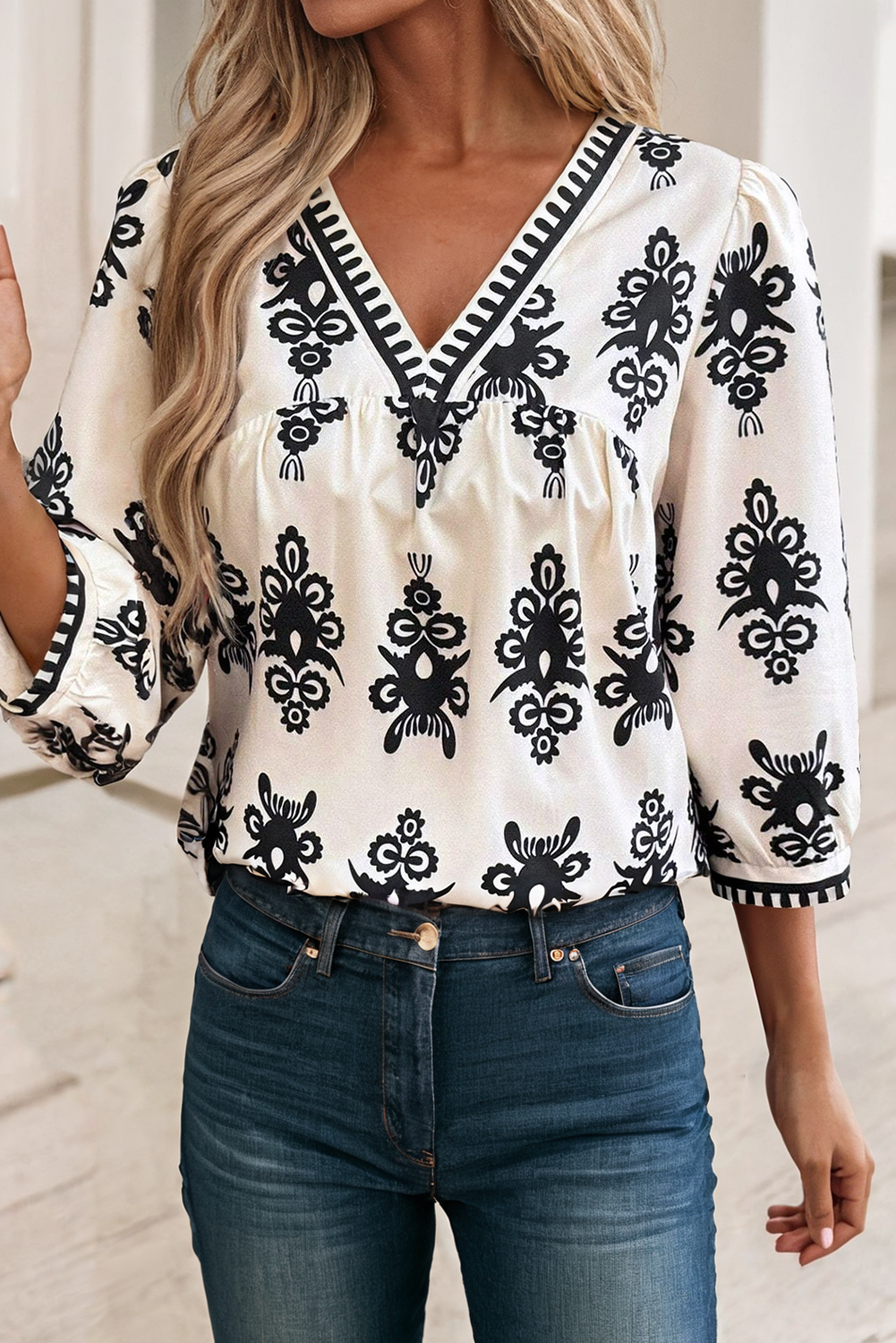 Geometric Printed Blouse