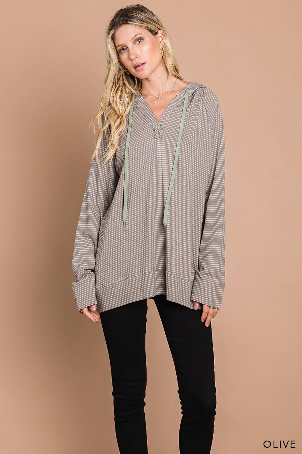 Terry Striped Cotton Hoodie
