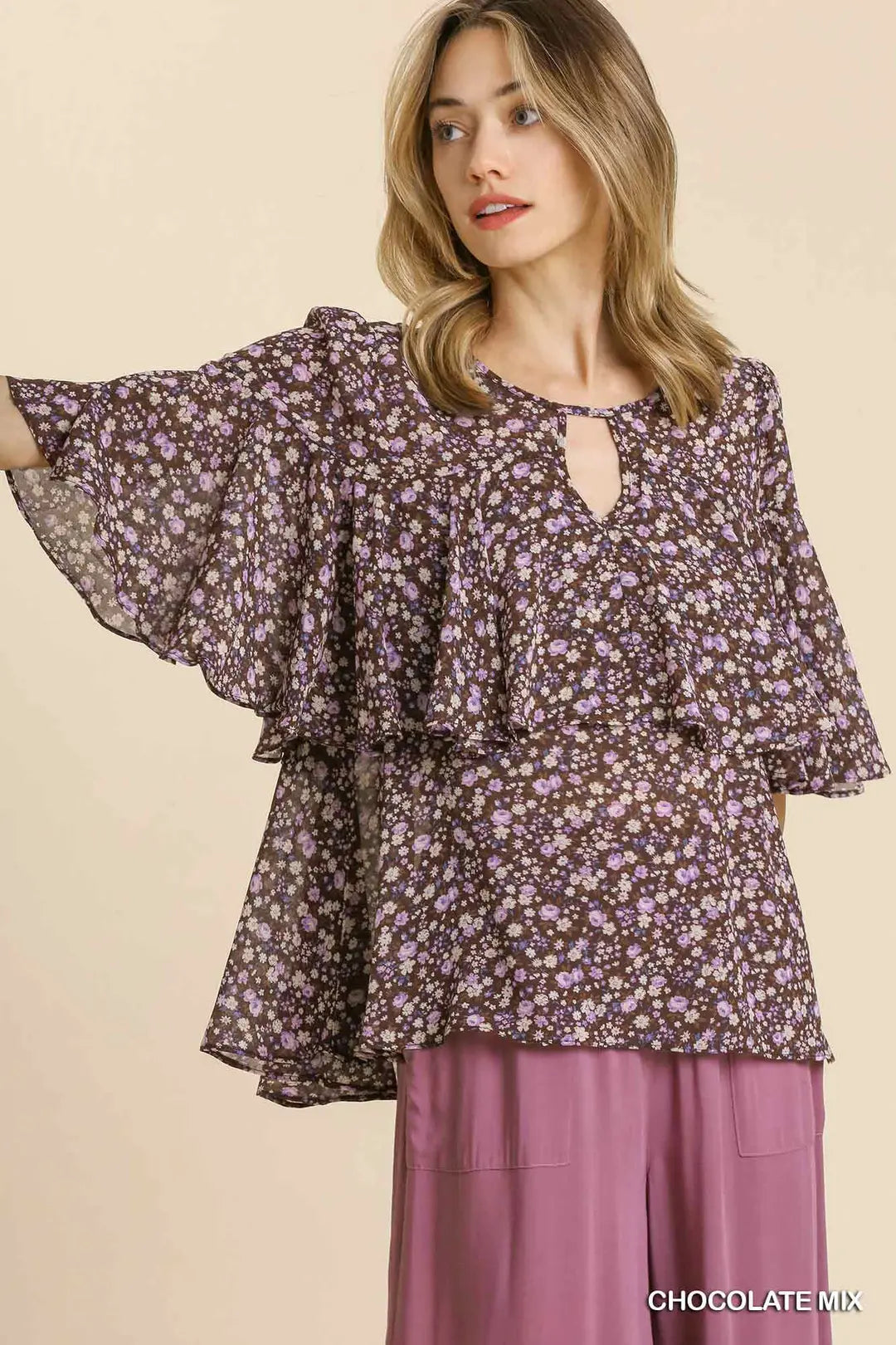 Chiffon Ruffle Top