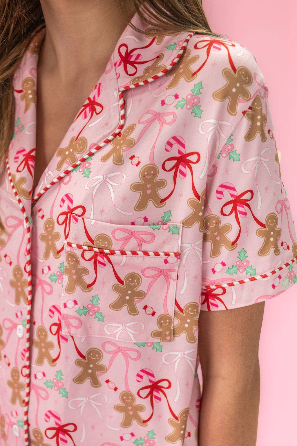 Gingerbread Bows PJ Set