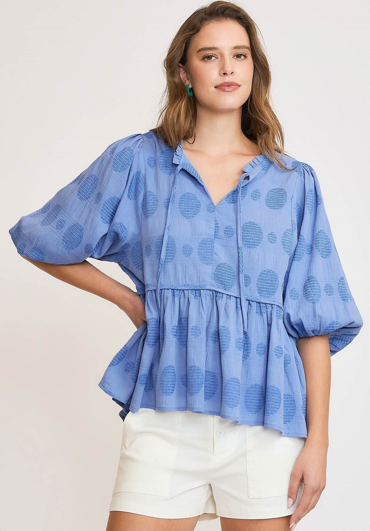 Swiss Dot Babydoll Top