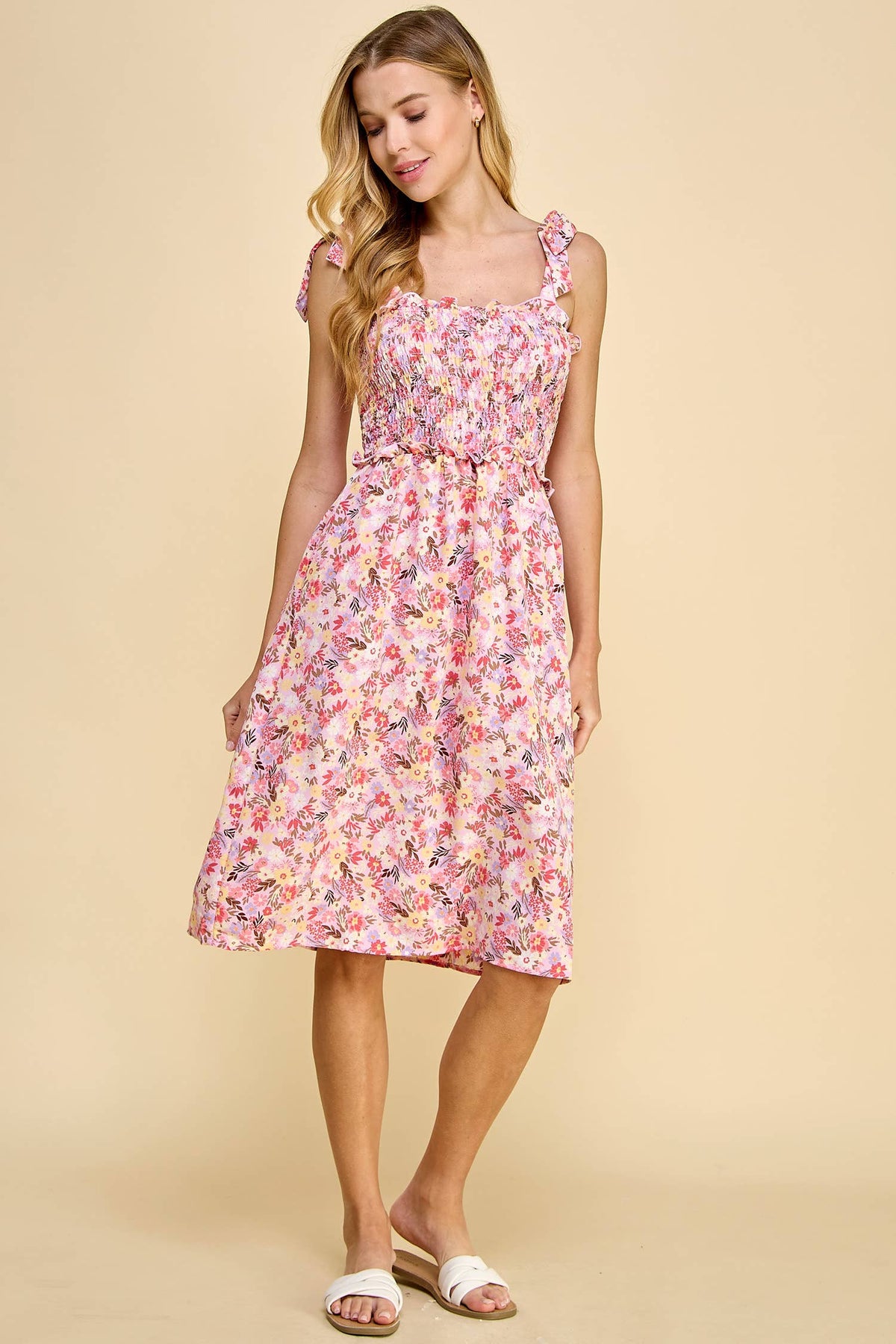 Smocked Top Midi Dress