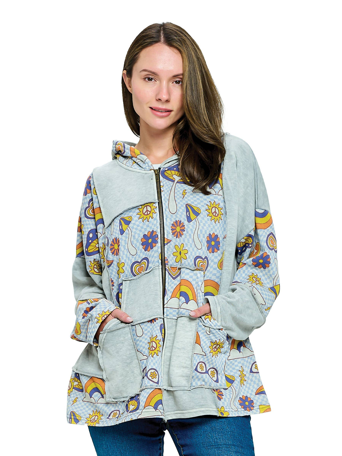 Mushroom Rainbow Zip-Up