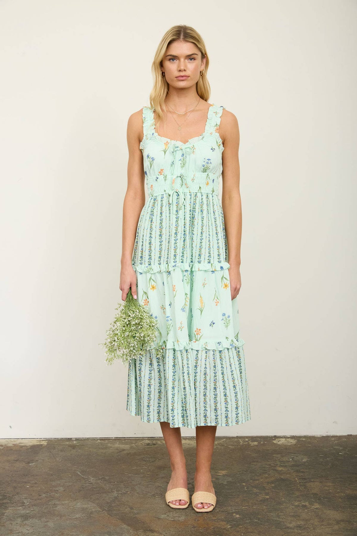 Floral Color Block Dress