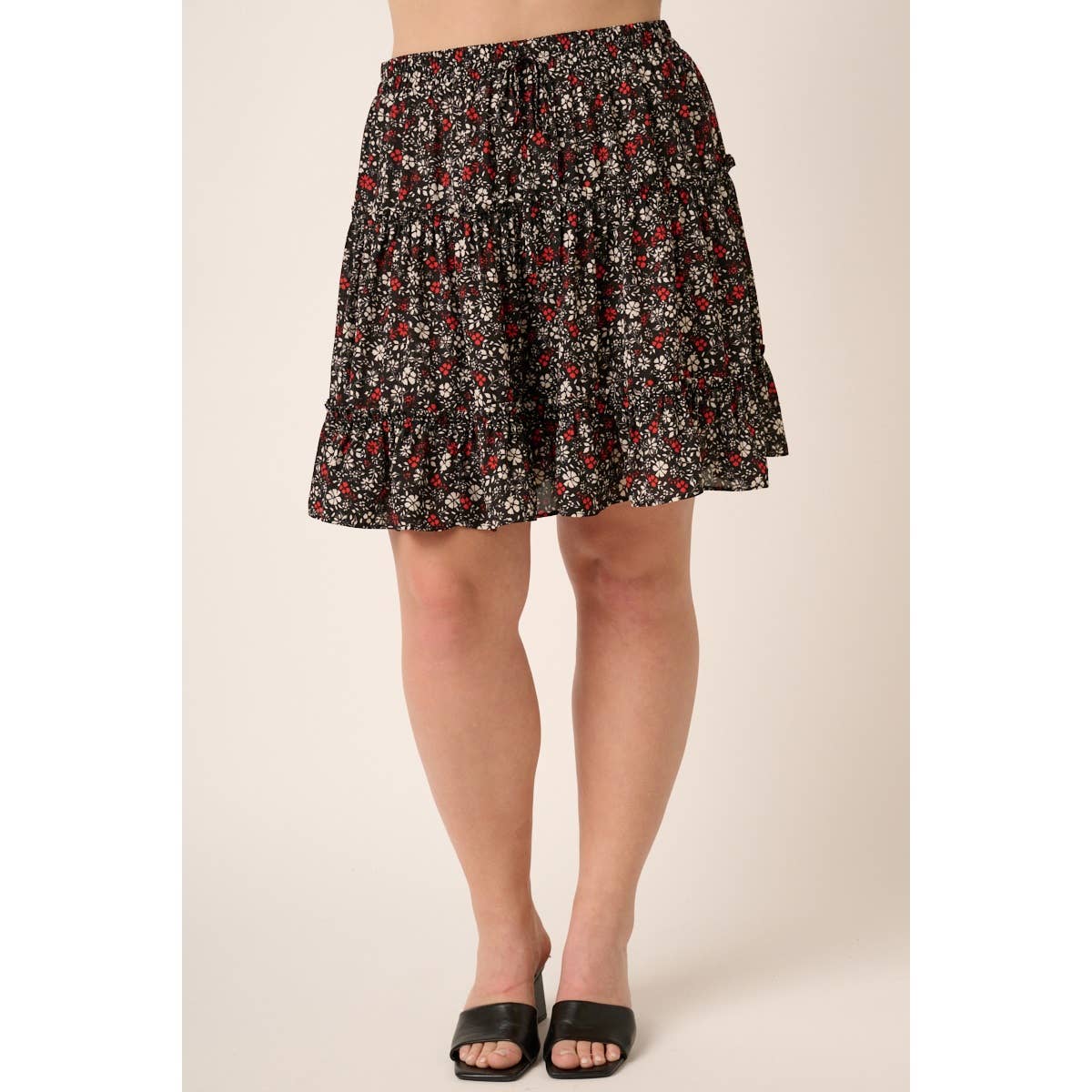 Plus Mini Tiered Skirt