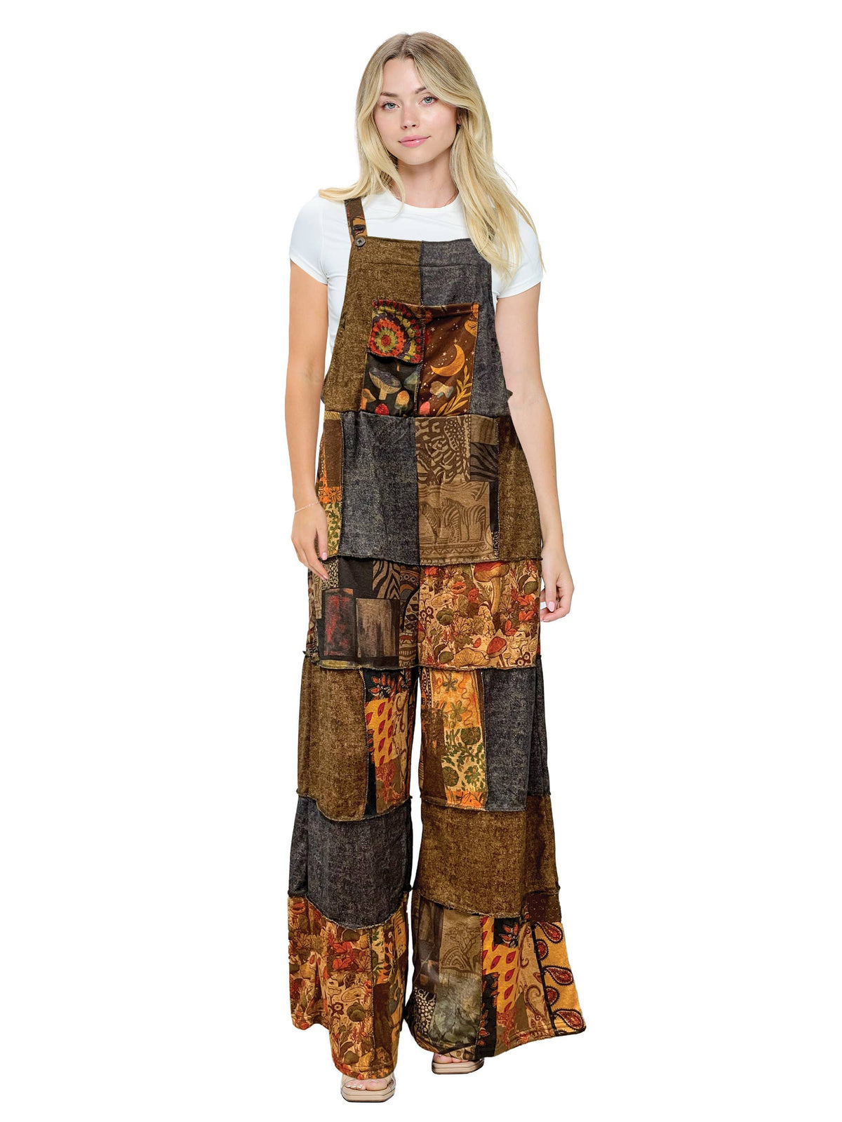 Mushroom Print Overalls