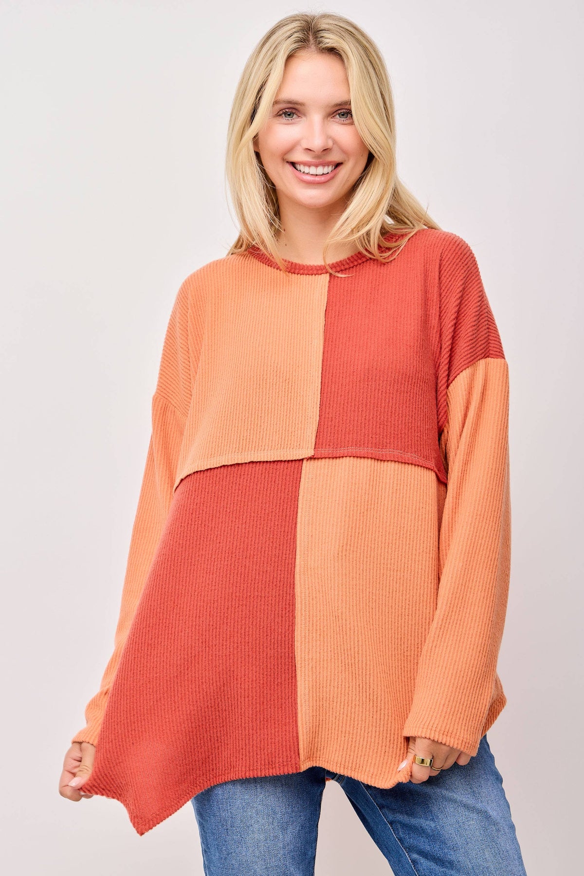 Plus Color Block Top