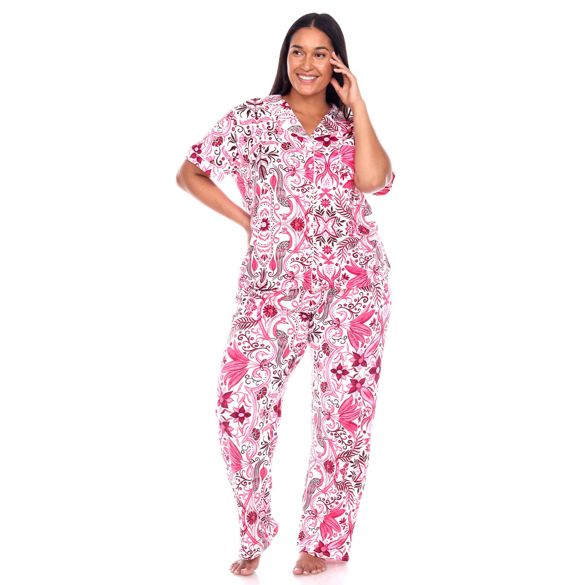 Pink Tropical Pajama Set