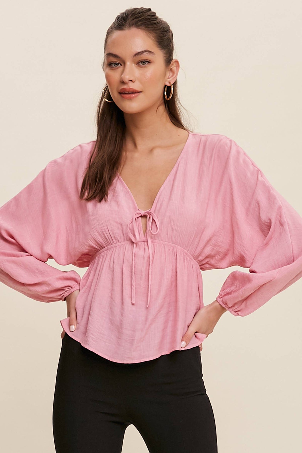Crinkled Peasant Blouse