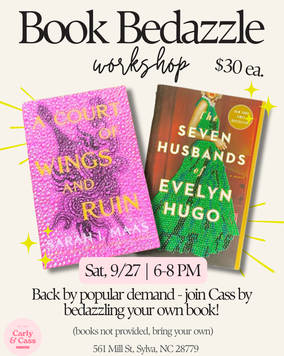 Book Bedazzle Workshop
