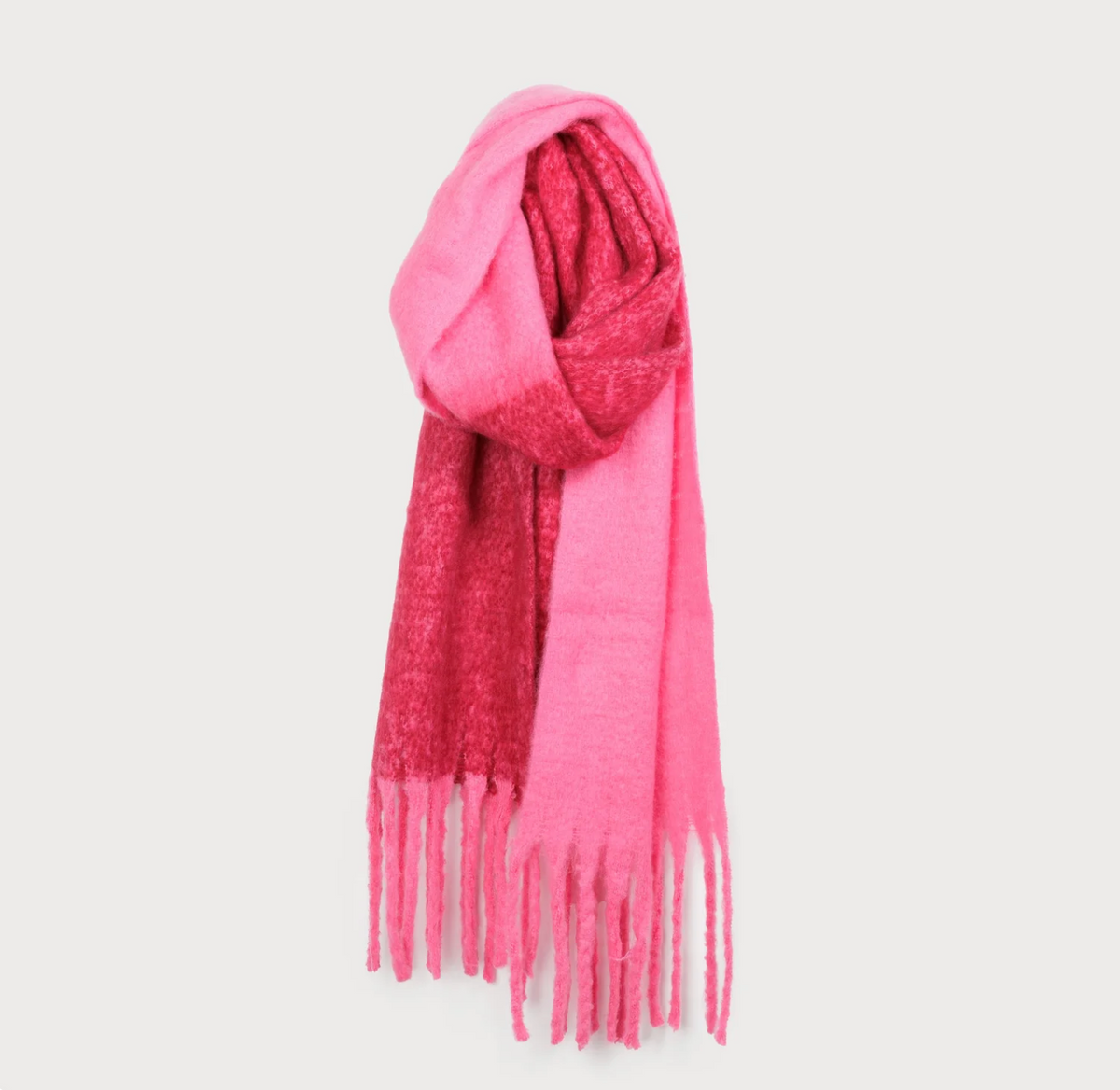 Colorblock Pattern Fringe Scarf