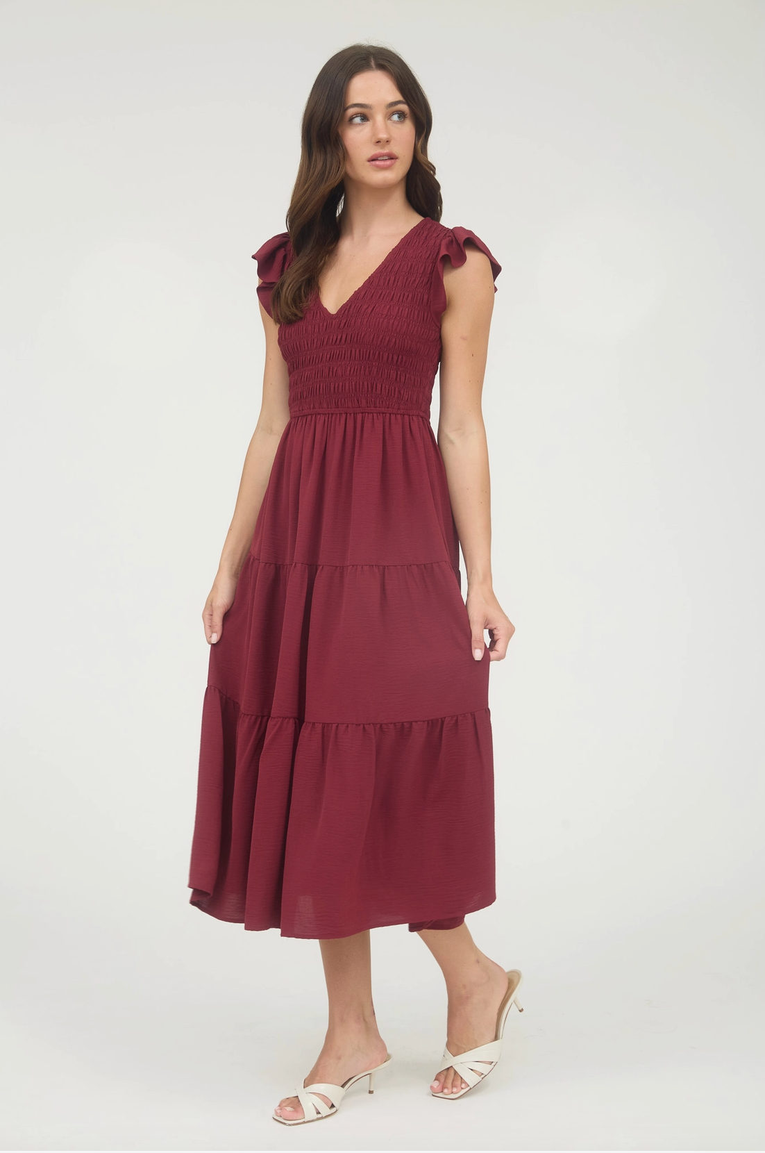Flutter Sleeve Maxi Dress