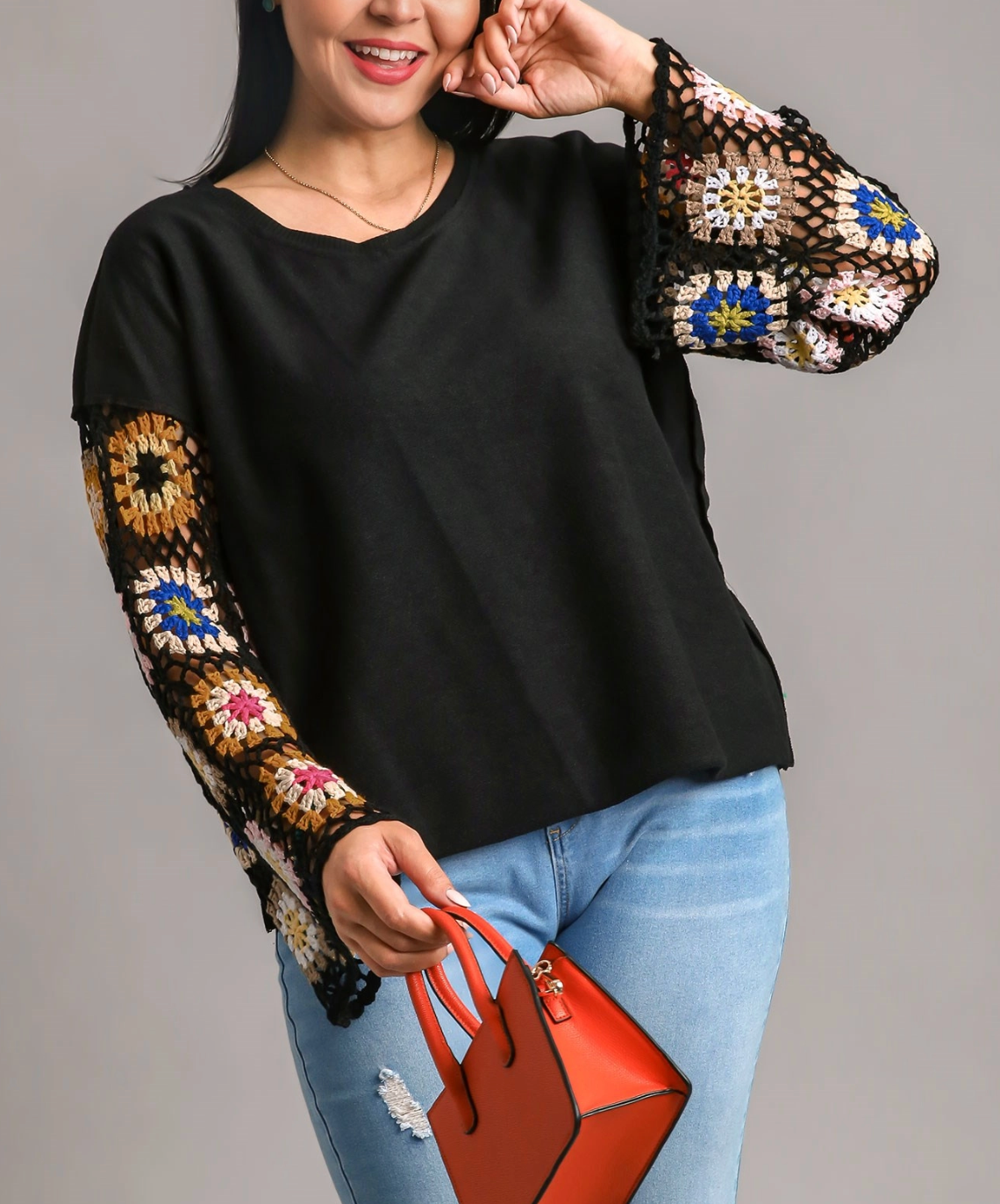 Crochet Sleeve Sweater