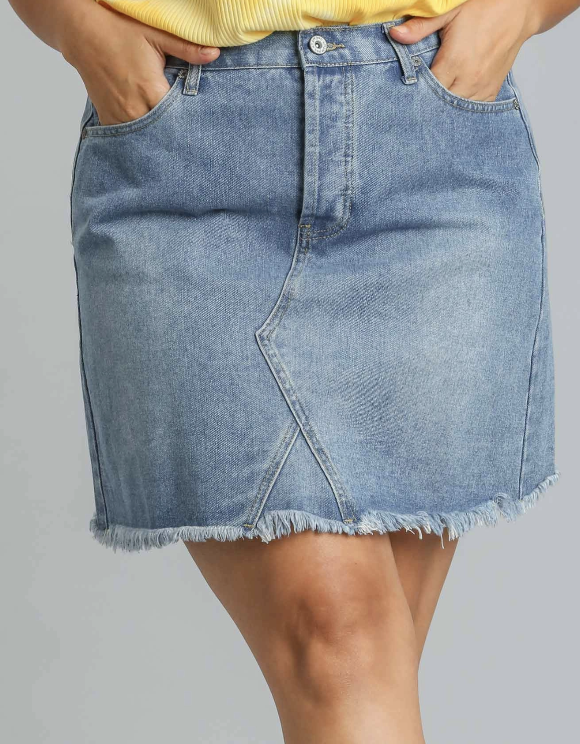 Plus Denim Mini Skirt