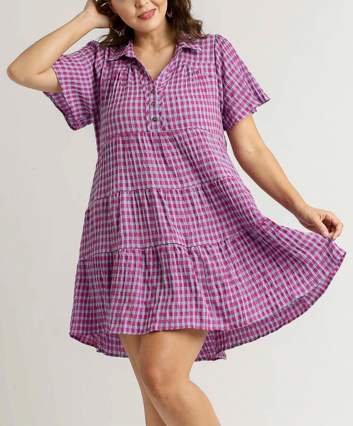 Plus Gingham Dress
