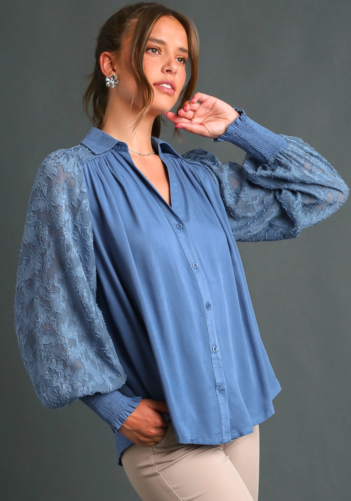 Floral Jacquard Button Down