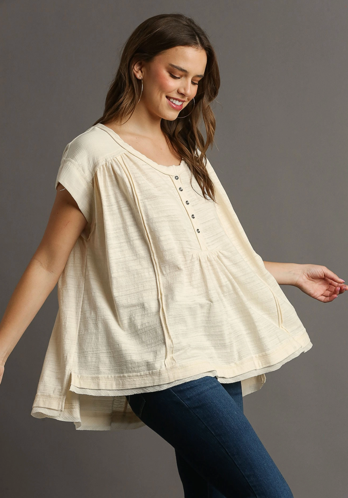 Oversized Slub Knit Top