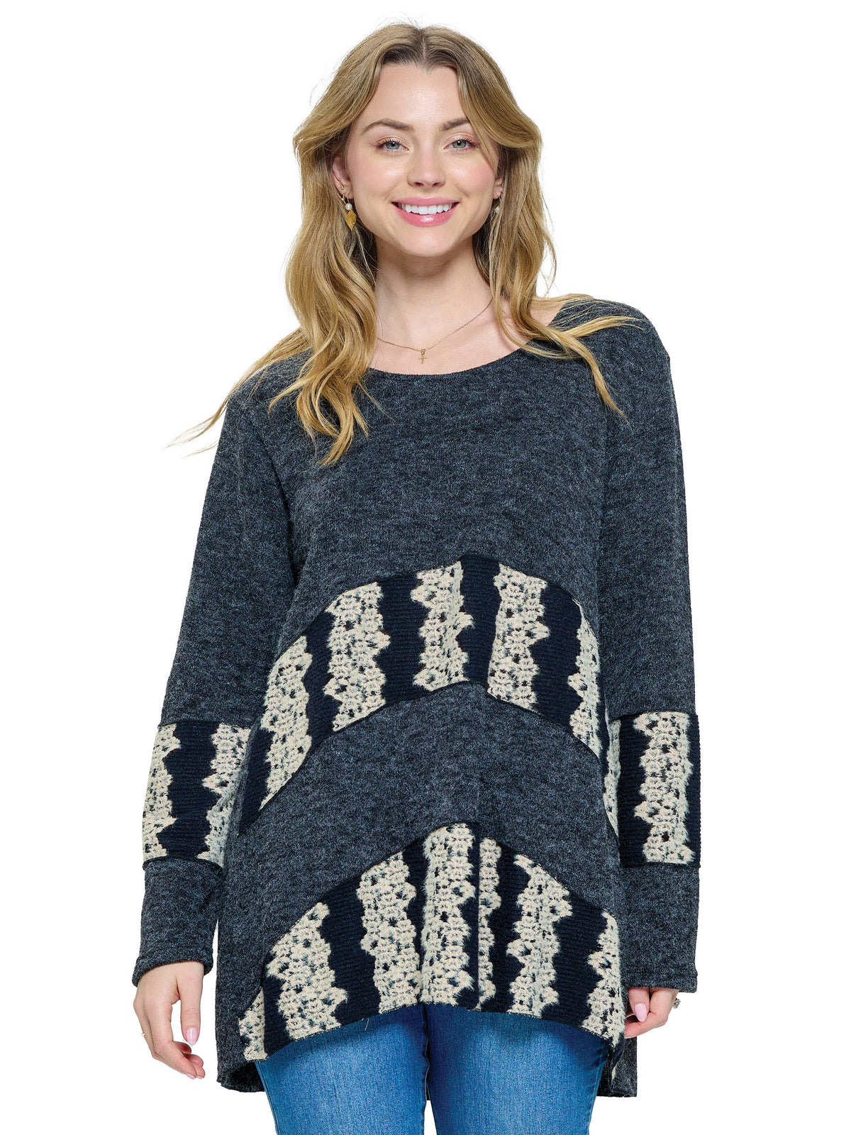 Tunic Contrast Patchwork Top