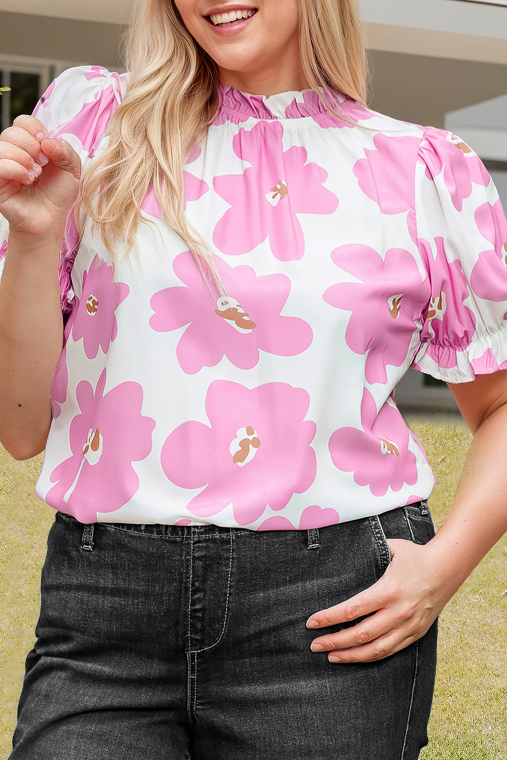 Pink Floral Blouse