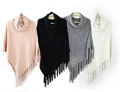 Britt's Knits Beyond Soft Chenille Poncho Open Stock