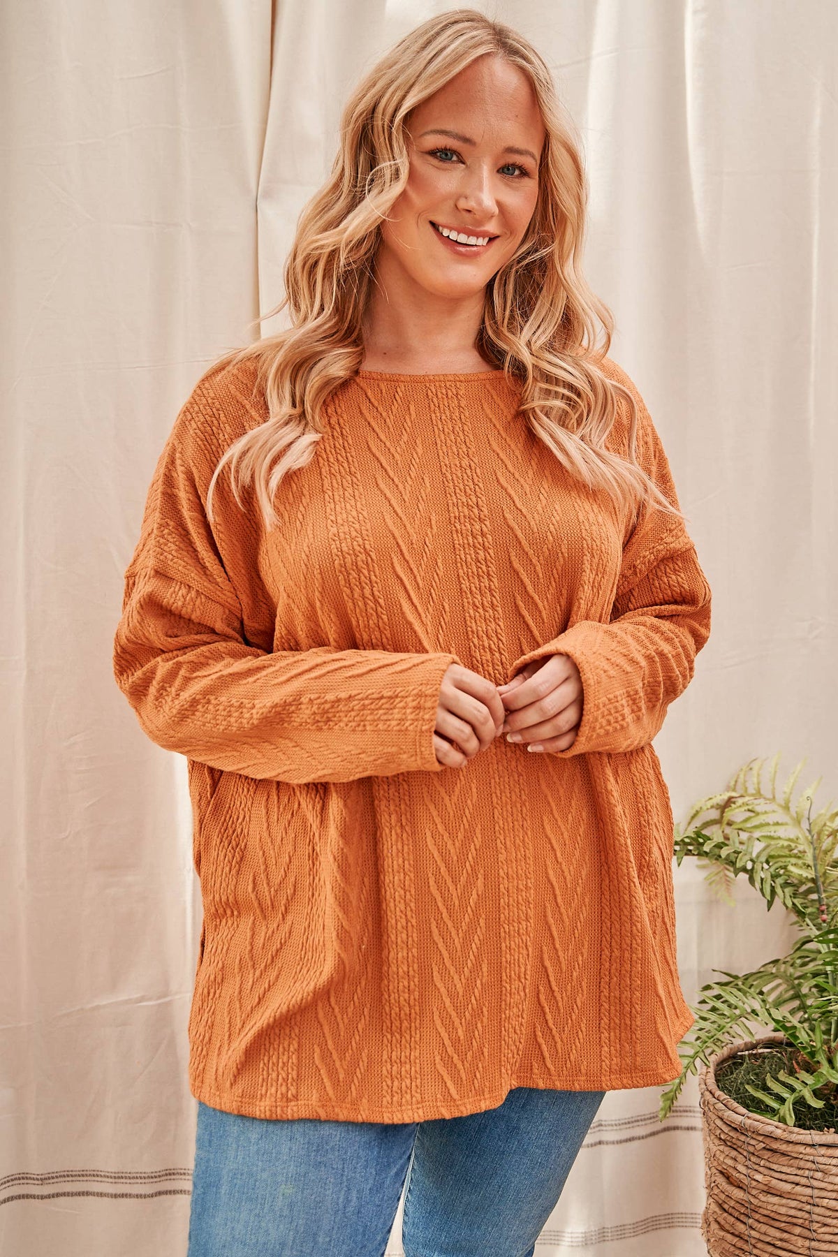 Plus Cable Knit Sweater