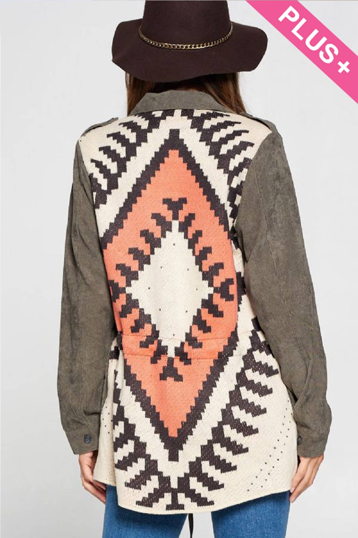 Plus Patterned Back Jacket