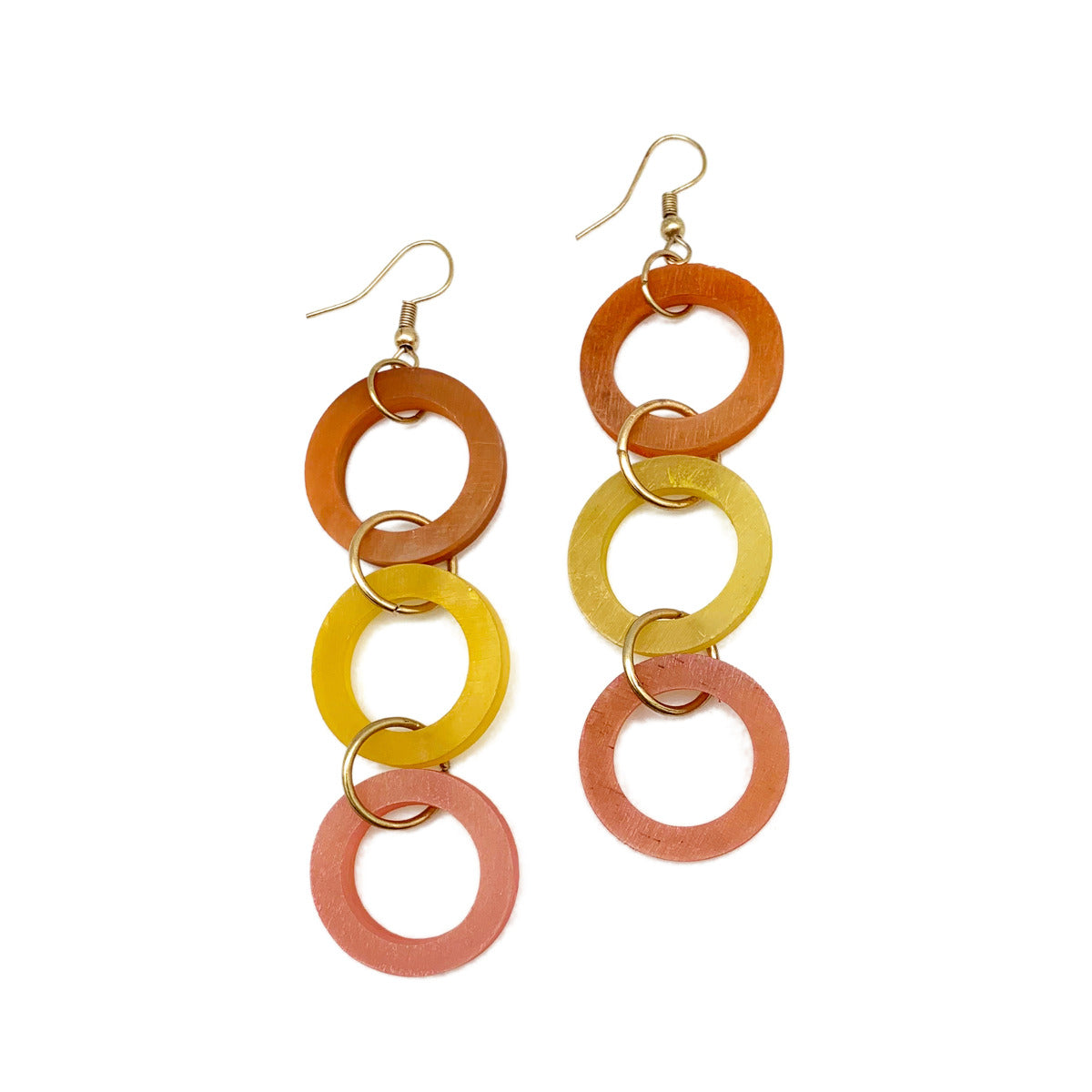 Colorful Hoop Horn Earrings