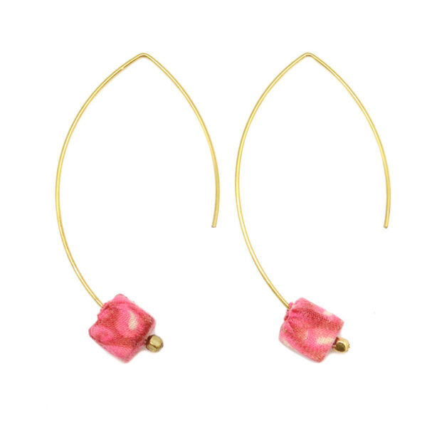 Gold Open-Hoop Square Earring