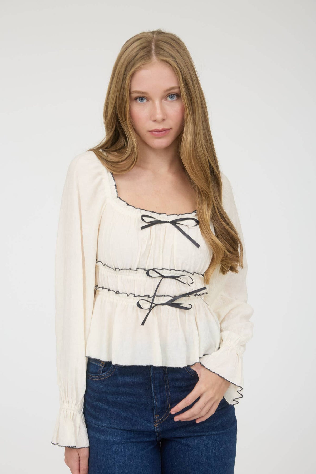Cropped Bow Blouse