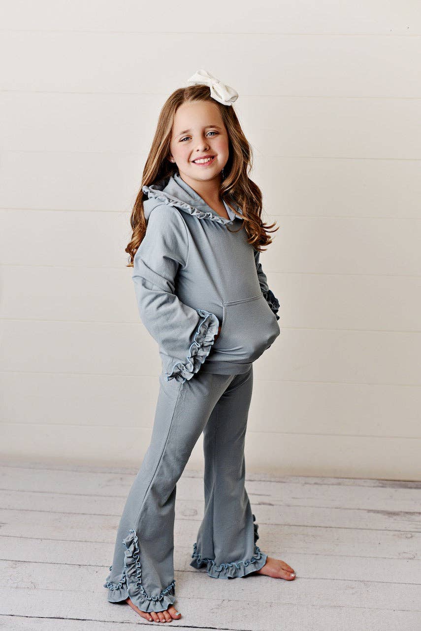 Kids Hooded Ruffle Lounge Set