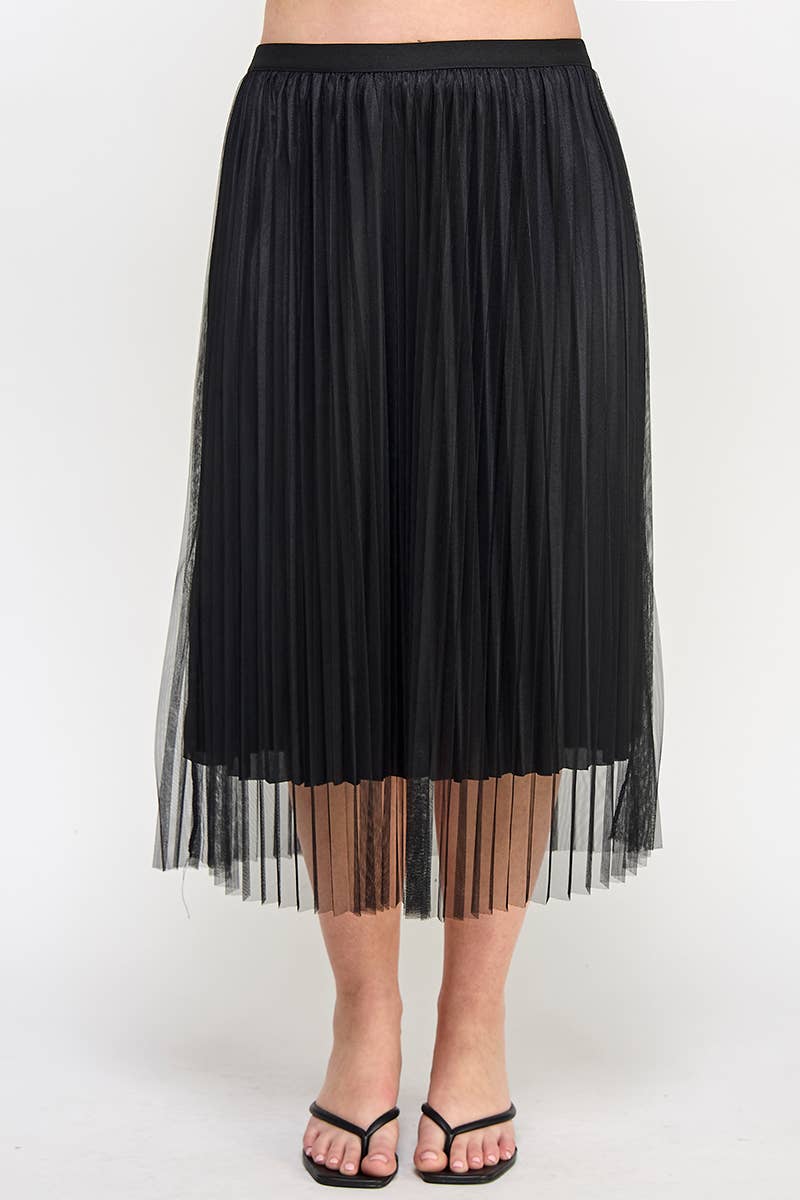 Plus Tulle Midi Skirt