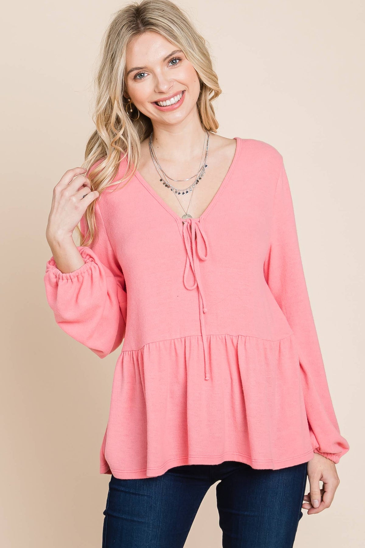 Fuzzy Babydoll Top
