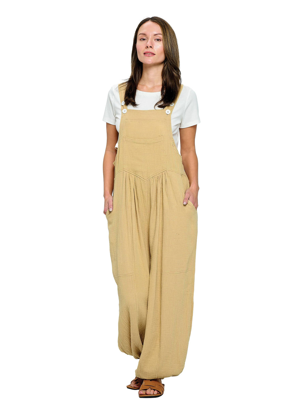 Boho Crinkled Overalls