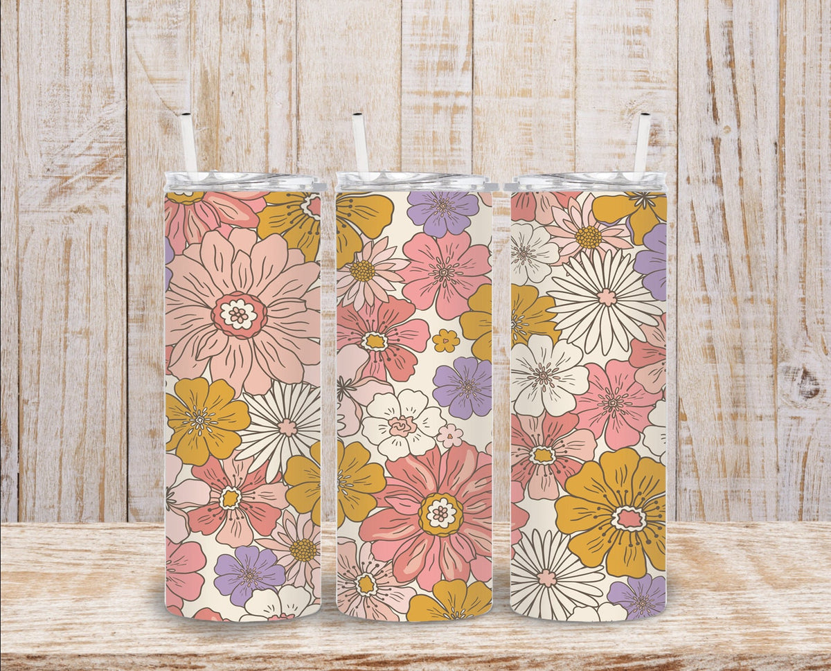 Retro Floral Tumbler