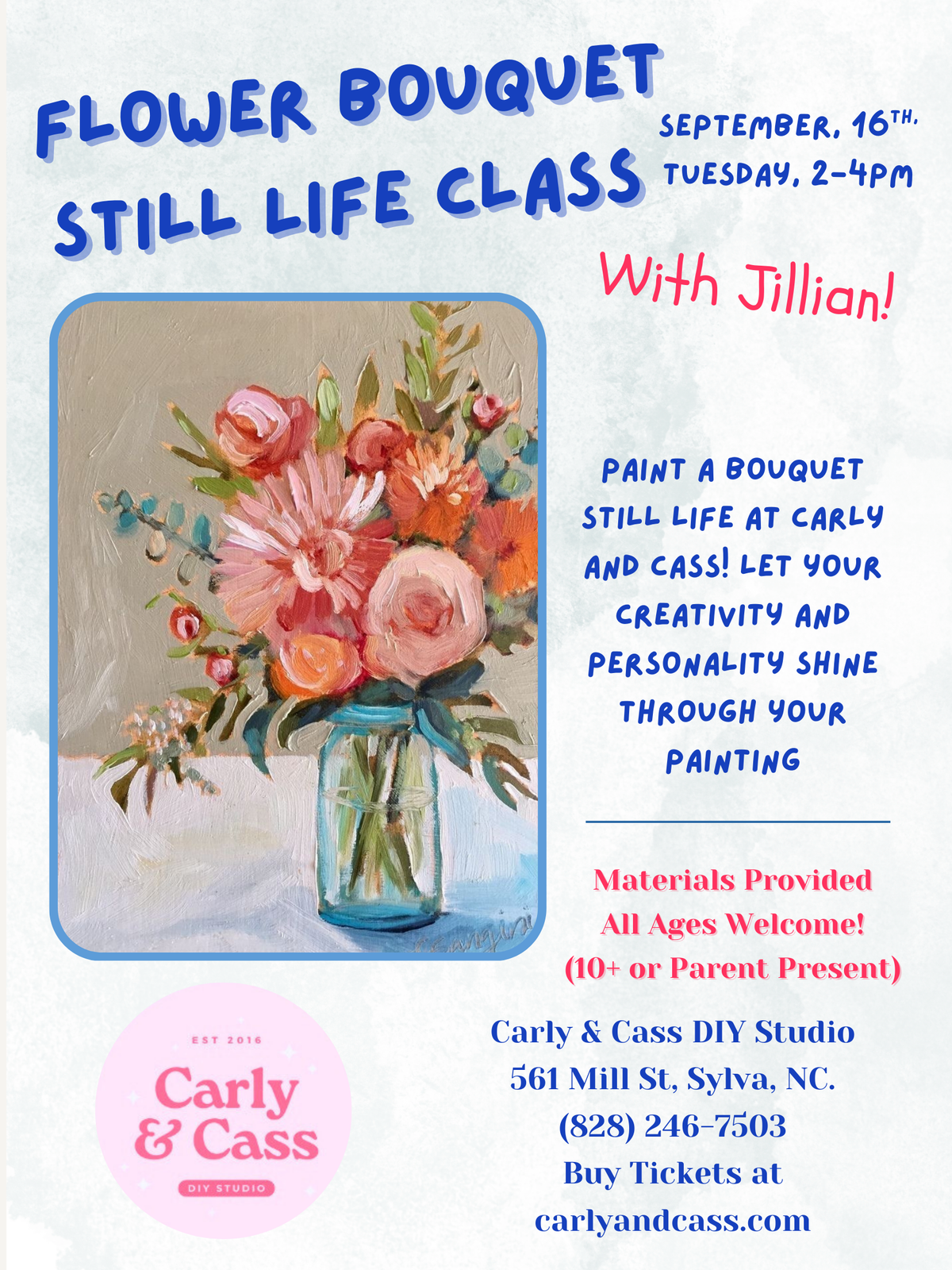 Flower Bouquet Still Life Class