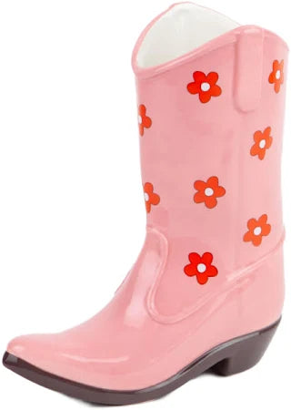 Doiy Pink Rodeo Boot Vase